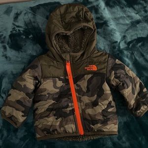 Baby Reversible Camo North face jacket 3-6mos